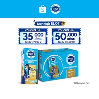 Thùng 48 Hộp Sữa Dinh Dưỡng Dutch Lady OmegaSmart Ít Đường 48x180ml