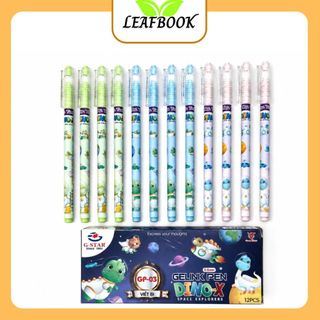 LEAFBOOK Bút Bi / Viết Gel Nước / Bút Gel Nước G-Star / Gstar GP-03 / GP03 Ngòi Bi 0.5mm Hình Khủng Long ( Mực Xanh, Tím