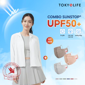 Combo Áo chống nắng SunStop Ice TOKYOLIFE 40003391 và Khẩu trang Master 40000886 ( KHẨU TRANG GIAO MÀU NGẪU NGẪU NHIÊN)