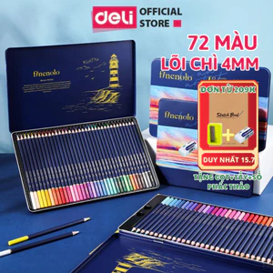 Bút Chì Màu Gốc Dầu 72 Màu Cao Cấp Hộp Thiếc Finenolo DelI 4mm Vẽ Thiết Kế Phác Họa Tô Màu