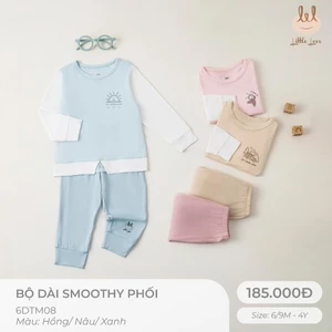 Bộ dài tay sợi tre phối túi bèo Lil Little Love [ Siêu Mềm, Mát, Mịn Co Dãn Và Thấm Hút Mồ Hôi Tốt]Size 6M - 4Y (6DTM08)