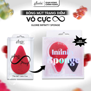 Bông Mút Trang Điểm Vô Cực Glorie Infinity Sponge - Màu Đỏ Mận Mới - Thiết Kế Công Thái Học Dễ Sử Dụng