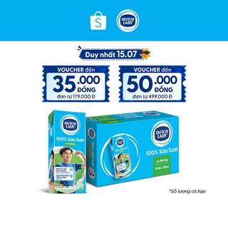 Thùng 48 Hộp Sữa Tươi Tiệt Trùng Dutch Lady Có Đường 48x180ml