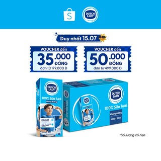 Thùng 48 Hộp Sữa Tươi Tiệt Trùng Dutch Lady Không Đường 48x180ml