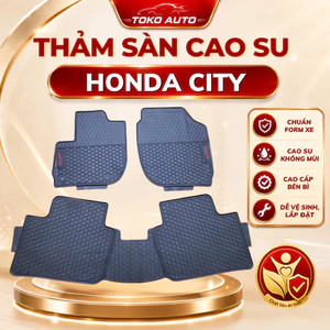 Thảm LÓT SÀN xe Honda City 2015- NAYchất liệu cao su đúc dày, không mùi, không thấm nước - Mãu chữ đỏ