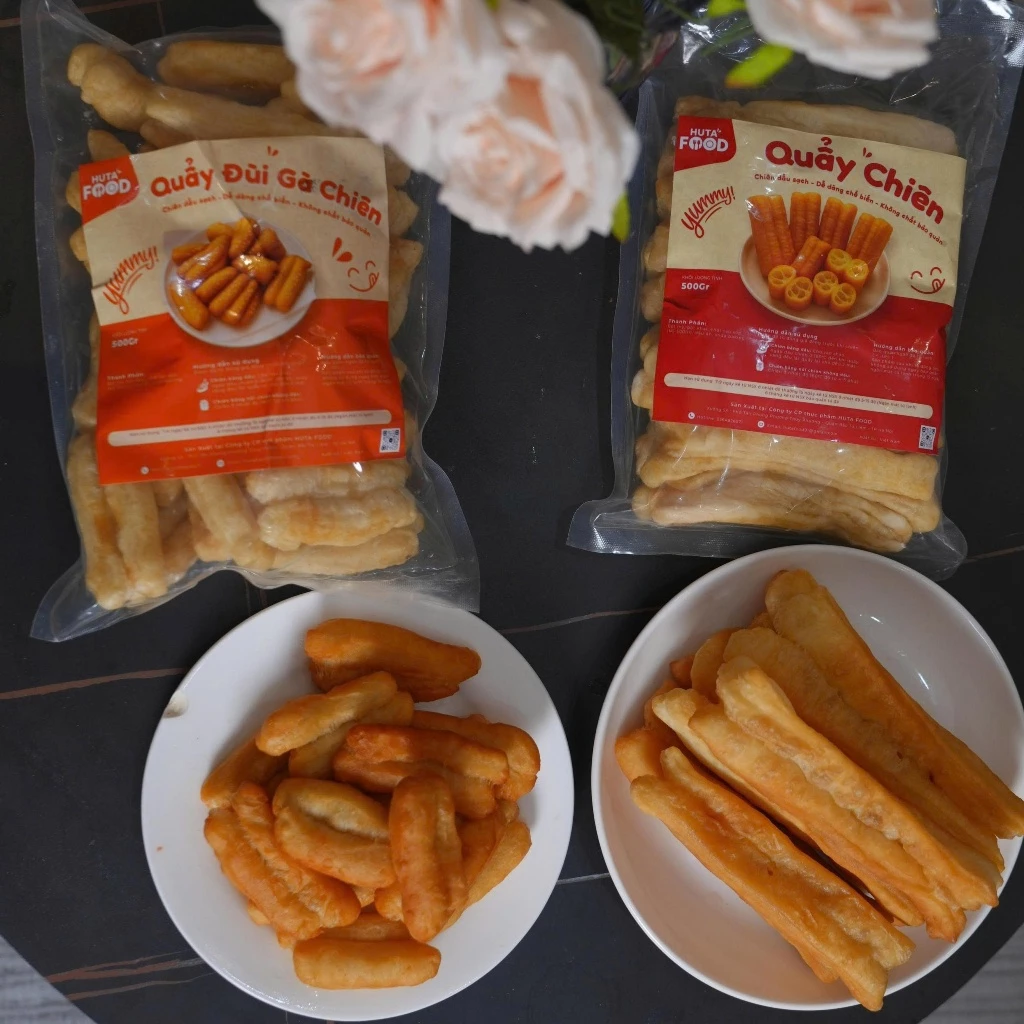 Combo 2 Gói Bánh quẩy chiên Huta Food- Chuẩn vị Bánh quẩy Truyền Thống Hà Nội- Món ăn kèm với cháo, phở- Ăn vặt tiện lợi