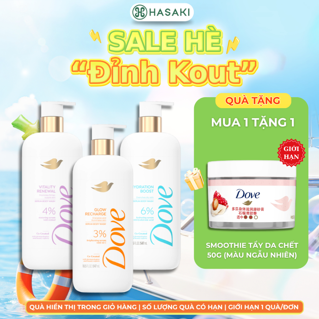 Sữa Tắm Dưỡng Ẩm Dove Vitality Renewal Serum Body Wash Cho Da Lão Hóa 547ml