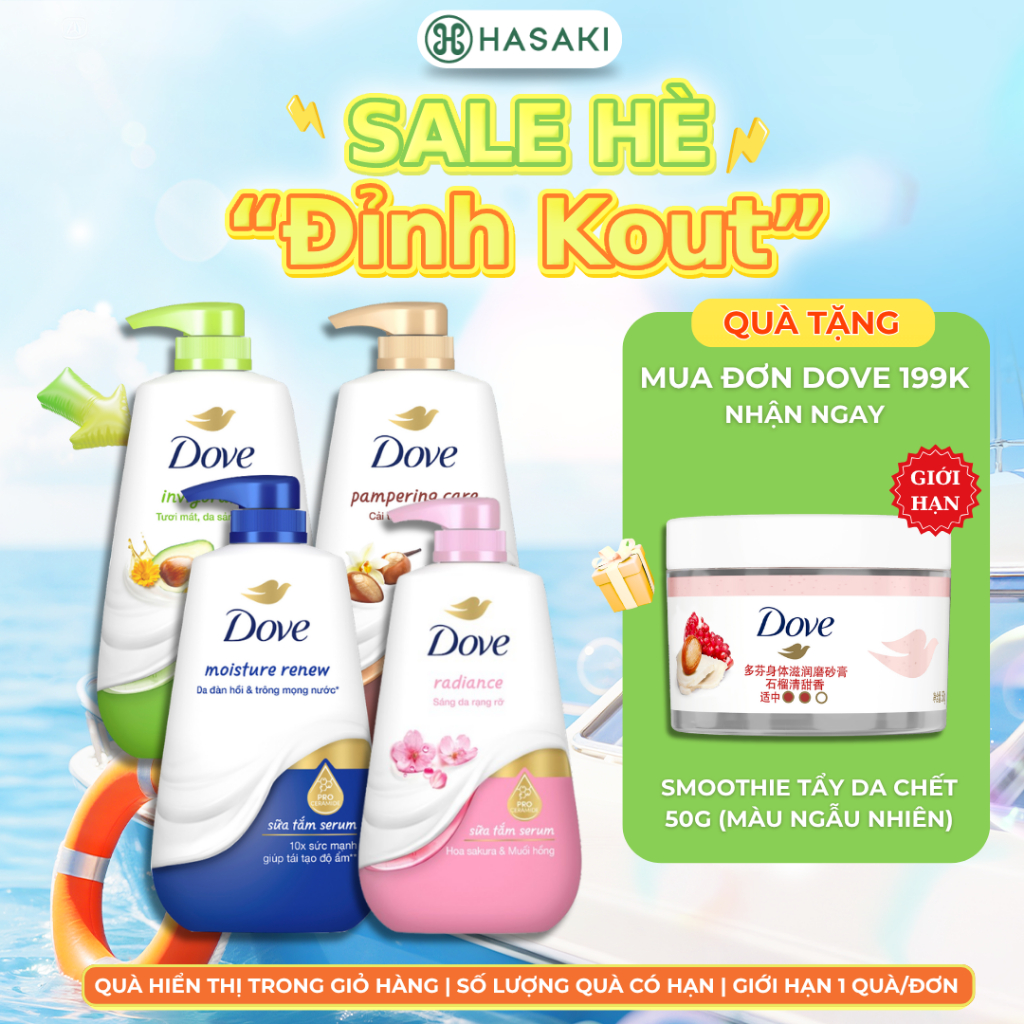 Sữa Tắm Dưỡng Thể Dove Phục Hồi Dưỡng Ẩm Sâu Sáng Mịn Da Mịn 500g
