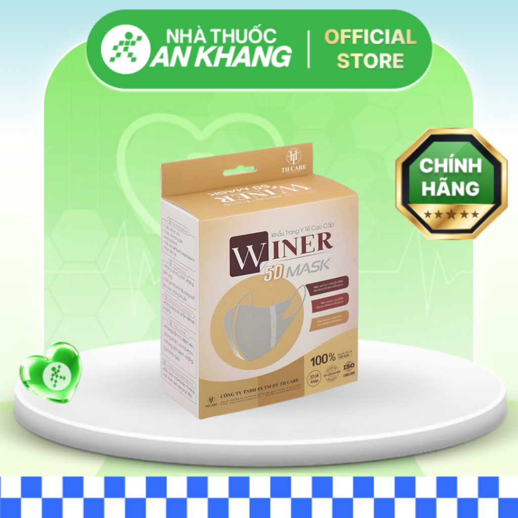 Khẩu trang y tế Winer 5D Mask 4 lớp màu trắng hộp 30 cái [Nhà Thuốc An Khang - Chính Hãng 100%]