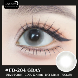 Lens mắt FB-284 Gray màu xám loang trong trẻo, không viền, size nhỏ - thương hiệu LUNA EYES