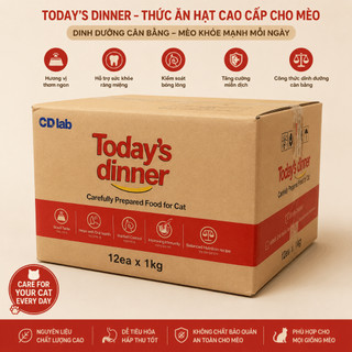 [ TIẾT KIỆM DEAL TỐT ] Thùng 12 gói Today's dinner - Thức ăn hạt cân bằng dinh dưỡng cho mèo mọi lứa tuổi