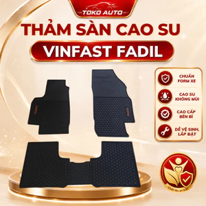 Thảm LÓT SÀN xe Vinfast Fadil Cao Su đúc vân tổ ong mẫu NISSIN chữ trắng