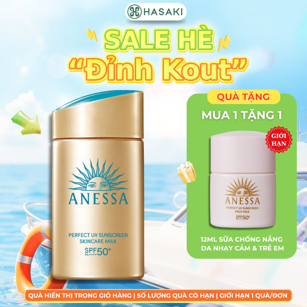 Sữa Chống Nắng Anessa Dưỡng Da Kiềm Dầu (Mới) SPF50+ PA++++ Hasaki Chính Hãng