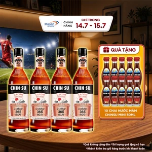 Kiệt tác tặng phẩm - Combo 4 Nước Mắm CHIN-SU Ủ Chượp 365 Ngày 700ml