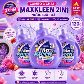 NƯỚC GIẶT XẢ MAXKLEEN 2IN1 120G | COMBO 3 CHAI | GIẶT SẠCH THƠM LÂU CHO MÁY GIẶT CỬA TRƯỚC ÍT BỌT