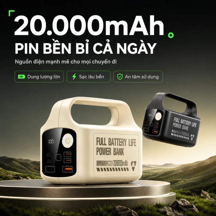 Sạc dự phòng an toàn Sạc dự phòng phổ quát Sạc dự phòng pin lớn Sạc dự phòng 5 thiết bị Sạc dự phòng cầm tay – 5