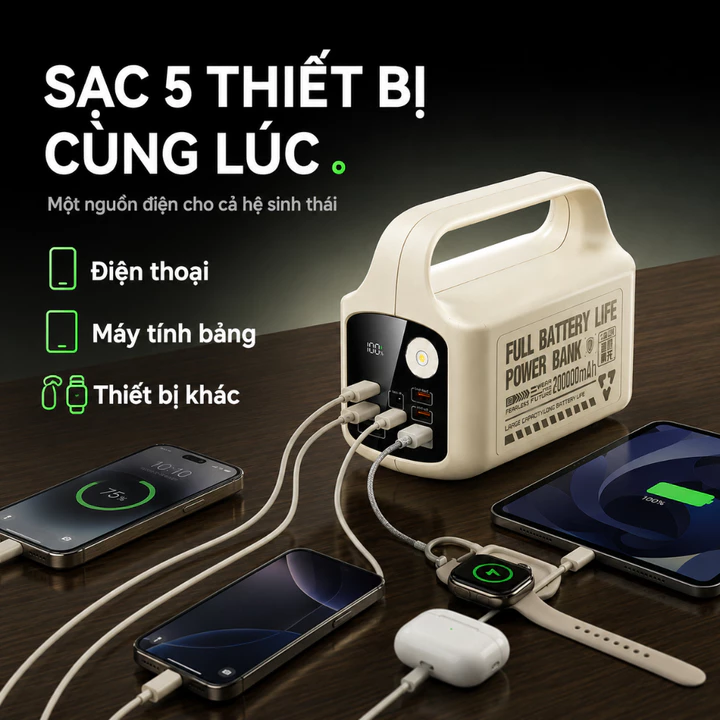 Sạc dự phòng an toàn Sạc dự phòng phổ quát Sạc dự phòng pin lớn Sạc dự phòng 5 thiết bị Sạc dự phòng cầm tay – 6