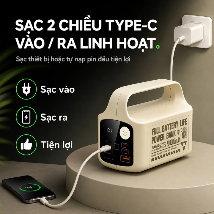 Sạc dự phòng an toàn Sạc dự phòng phổ quát Sạc dự phòng pin lớn Sạc dự phòng 5 thiết bị Sạc dự phòng cầm tay – 7