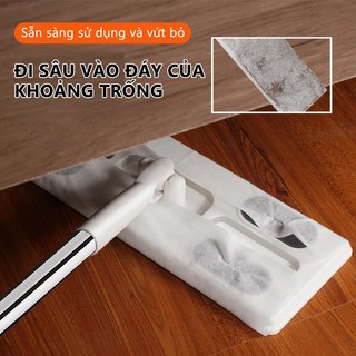 Cây lau nhà lười GREENSINDOOR kẹp khăn đa năng  360 độ thông minh lau kính trần nhà toilet bàn bếp
