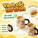 (SẴN) Bình trà gốm sứ hoa lá nắp nơ kèm kệ đựng giá treo cốc gỗ, Bình trà để bàn phòng khách AT5 — ảnh 5