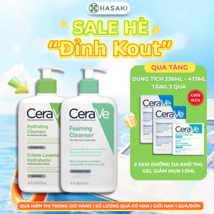Sữa Rửa Mặt Cerave Sạch Sâu Cho Da Thường Đến Da Dầu, Da Khô Hasaki Sản Phẩm Chính Hãng