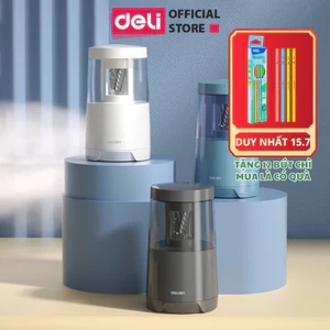 Gọt bút chì điện tự động Deli tiện lợi, an toàn và bảo vệ người dùng, màu sắc hiện đại sang trọng