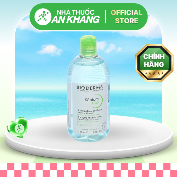 Nước tẩy trang Bioderma Sébium H2O làm sạch sâu cho da dầu và da hỗn hợp 500ml [Nhà Thuốc An Khang - Chính Hãng 100%]