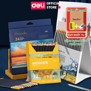 Bút Chì Màu Gốc Dầu Deli - Màu Chì Finenolo Dmast Hộp Giấy Gấp Đứng Được Layer Màu