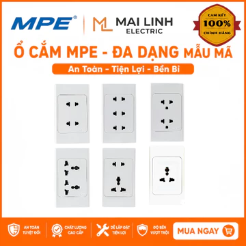 [Chính Hãng] Ổ cắm đơn MPE - Ổ cắm đôi - Ổ cắm đôi 2 chấu - Ổ cắm đôi 3 chấu - Ổ cắm đôi đa năng -Ổ cắm ba 2 chấu -Đế âm