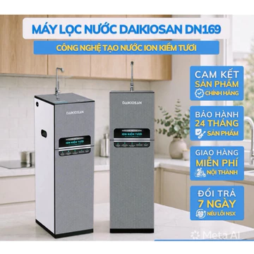 Máy Lọc Nước Ion Kiềm Tươi Từ Trường Daikiosan DN169 - 8 Lõi RO - Công Nghệ MOFs - Nước Kiềm pH 9.5 Giàu Hydrogen