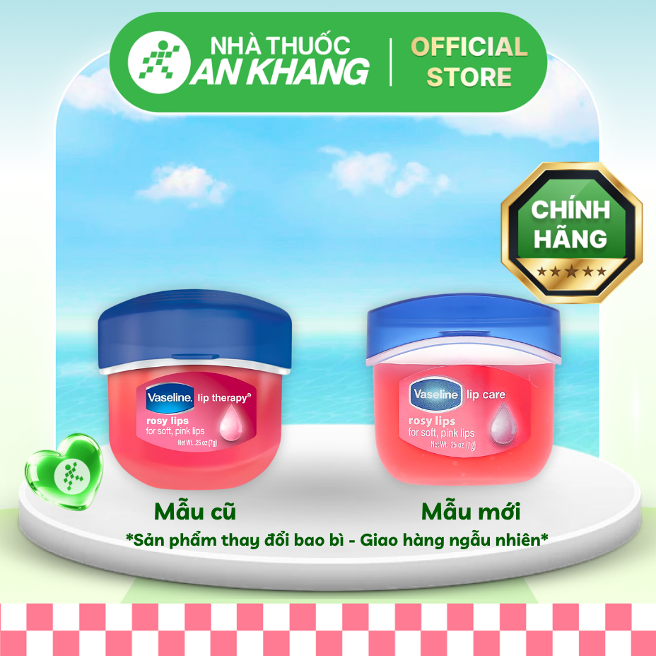 Sáp dưỡng môi Vaseline RosyLips dưỡng ẩm, giúp môi mềm mại, sắc hồng hũ 7g [Nhà Thuốc An Khang - Chính Hãng 100%]