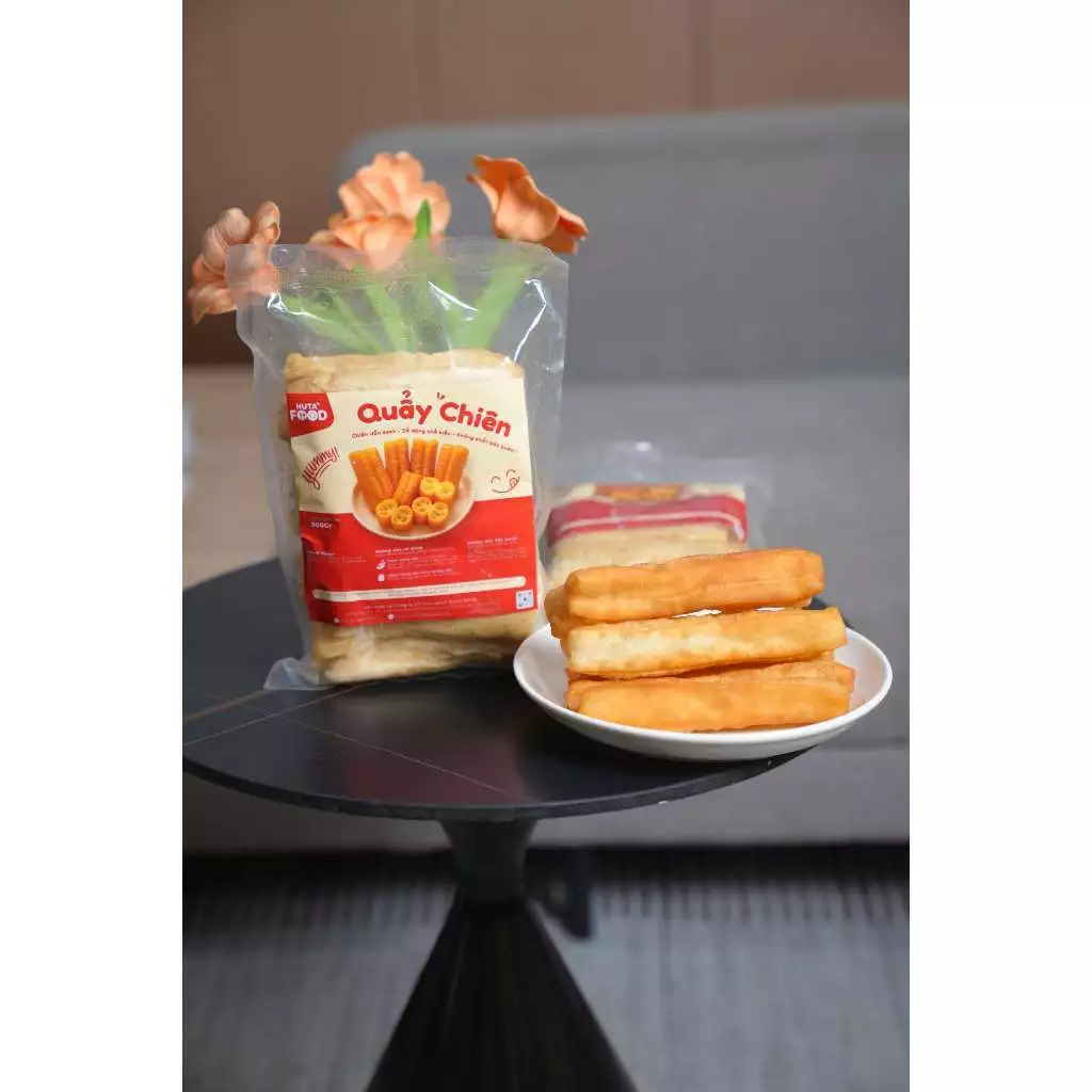 Combo 2 Gói Bánh quẩy chiên Huta Food- Chuẩn vị Bánh quẩy Truyền Thống Hà Nội- Món ăn kèm với cháo, phở- Ăn vặt tiện lợi