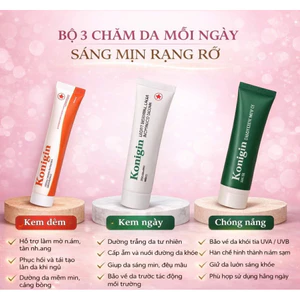 Kem Nám Konigin Dưỡng Trắng Da, Giảm Thâm Sạm, Cấp Ẩm Phục Hồi Da Bộ 3 Món