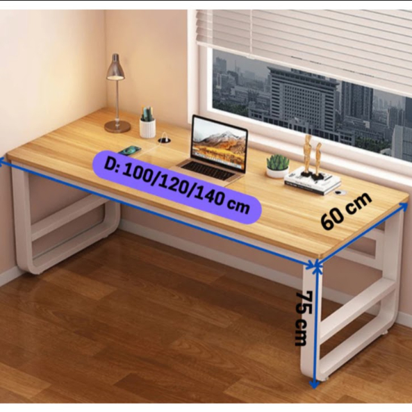 [FURNI HOME] Bàn làm việc PC, Bàn học tập chân U uốn cong sơn tĩnh điện, Mặt MDF 15mm, chịu tải 200kg hiện đại