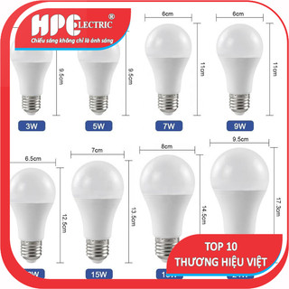7w - MUA 10 TẶNG 2 -Bóng Đèn led Bulb Tròn Chống Nước -Hiệu HPElectric -H198 )