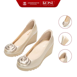 Giày da đế xuồng hoa trà Hana 7cm Kosu K-2606P, giày da công sở nữ thanh lịch, nhẹ êm chính hãng Nhật Bản
