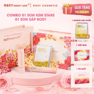 [SÉT QUÀ] COMBO 1 SON SÁP và 1 SON KEM LÌ Rosy Hộp Quà Tặng Mẹ Bạn Gái Cô Giáo Sinh Nhật