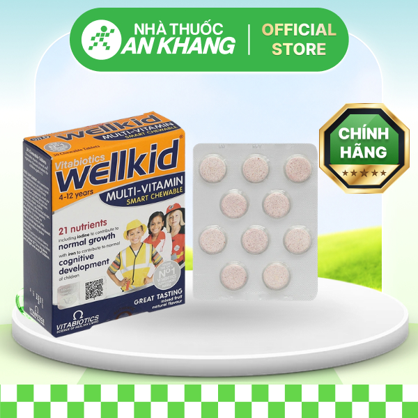 Viên nhai Vitabiotics Wellkid Multi-Vitamin tăng cường sức khỏe, đề kháng H/30v [Nhà Thuốc An Khang - Chính Hãng 100%]