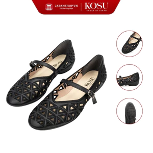 Giày bệt phối lưới thêu tay Kosu K-25171, giày đế bệt nhẹ, êm chính hãng Nhật Bản
