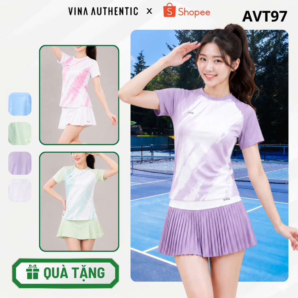 [SALE UPTO 20%] Set Váy Thể Thao Nữ Cao Cấp Bộ Pickleball Tennis Cầu Lông Co Giãn Kèm Chân Váy Xếp Ly AVT97