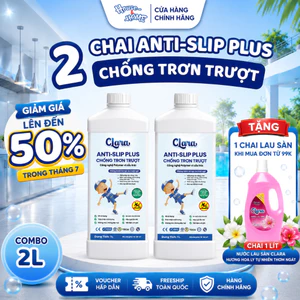 Combo 2 Chai Clara Anti-Slip Plus ASPL1000 , Dung Dịch Chống Trơn Trượt Chuyên Dụng Cho Mọi Không Gian Hàng Chính Hãng