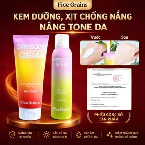 Kem dưỡng Nâng Tone Chống Nắng Five Grains Niacinamide Alpha-Arbutin nâng tone ban ngày đêm