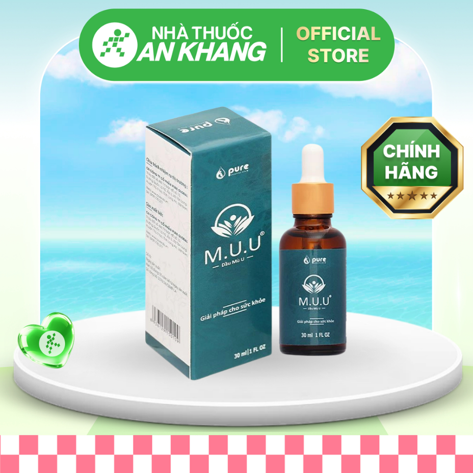 Dầu mù u M.U.U hỗ trợ làm lành vết bỏng, vết thương hở chai 30ml [Nhà Thuốc An Khang - Chính Hãng 100%]