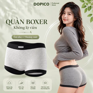 Quần Lót Nữ Cotton Dáng Đùi Basic - Quần Boxer Nữ Mềm Mại Viền Su Không Cấn DOPICO L5284