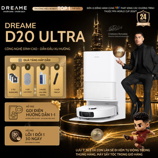 TẶNG CHỔI TRICUT Robot Hút Bụi Lau Nhà Dreame D20 Ultra Tự Động Giặt Sấy Giẻ Lực Hút 13k Pa Bảo Hành 24 Tháng