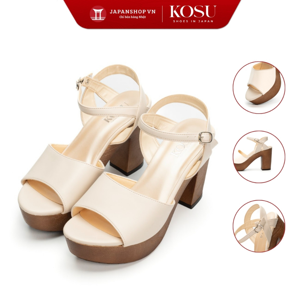 Sandal cao gót 10cm Yurina Kosu K-25001, Xăng đan cao gót nhẹ, êm chính hãng Nhật Bản