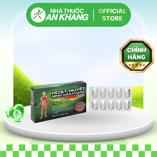 Hoạt huyết Minh Não Khang Extra giúp tăng cường tuần hoàn máu não hộp 20 viên [Nhà Thuốc An Khang - Chính Hãng 100%]