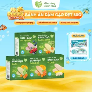 Bánh ăn dặm gạo dẹt rau củ Mămmy giúp bé tập nhai bổ sung dinh dưỡng, hỗ trợ tiêu hóa cho bé 7 tháng
