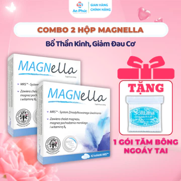 Combo 2 Hộp MAGNELLA - Bổ Sung Magie Và Vitamin B6, Vitamin Bầu, Bổ Thần Kinh, Giảm Đau Cơ (28V)