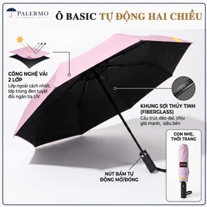 Ô Dù Basic Tự Động Đóng Mở 2 Chiều trên 1000 lần, Che Mưa, Chống Nắng, ngăn 99% UV nhỏ gọn cầm tay